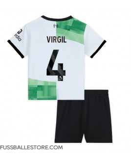 Günstige Liverpool Virgil van Dijk #4 Auswärts Trikotsatzt Kinder 2023-24 Kurzarm (+ Kurze Hosen)